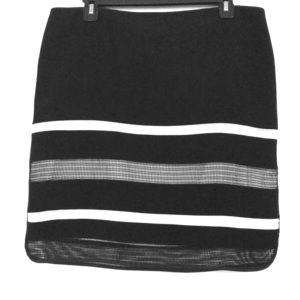 Mesh stripe Pencil Skirt